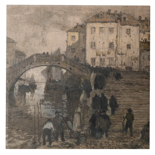 イタリア，ヴェネツィア(ヴィンテージヴェネツィアの風景) タイル (正面)