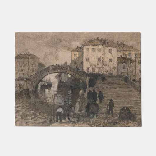 イタリア，ヴェネツィア(ヴィンテージヴェネツィアの風景) ドアマット (正面)