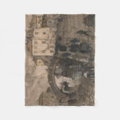 イタリア，ヴェネツィア(ヴィンテージヴェネツィアの風景) フリースブランケット (正面)