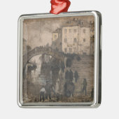 イタリア,ヴェネツィア(ヴィンテージヴェネツィアの風景) メタルオーナメント (左)