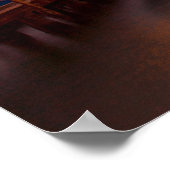 イタリア、ヴェネツィア。夕暮れ時にゴンドラにアンカー。 ポスター (角)