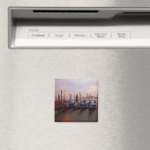 イタリア、ヴェネツィア。夕暮れ時にゴンドラにアンカー。 マグネット (インサイチュ (食洗機))