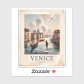 イタリア ヴェネツィア 旅行 ヴィンテージ 水彩 グランデ・カナル シール (シート)