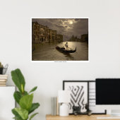 イタリア,ヴェネツィア,月明かりの下にあるグランドカナル ポスター (ホームオフィス)