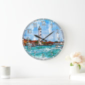 イタリア、ヴェネツィア、村野灯台。 ラージ壁時計 (ホーム)