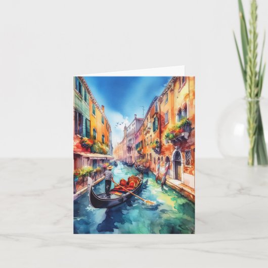 イタリア ヴェネツィア 水彩画 カード (正面)