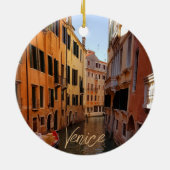 イタリア ヴェネツィア 水路の建物 旅行 セラミックオーナメント (裏面)