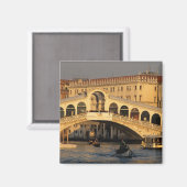 イタリア、ヴェネト、ヴェネツィア、カナルグランデ、リアルト マグネット (正面/裏面)