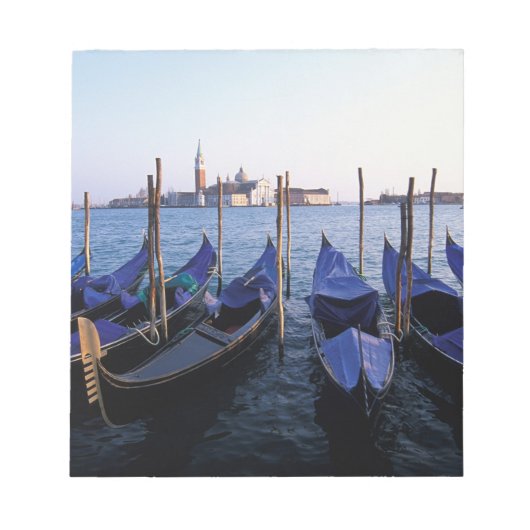 イタリア、ヴェネト、ヴェネツィア、ゴンドラとサンの列 ノートパッド (正面)