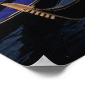 イタリア、ヴェネト、ヴェネツィア、ゴンドラとサンの列 ポスター (角)