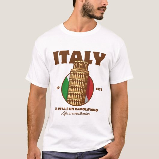 イタリア:人生は最高傑作 Tシャツ (正面)