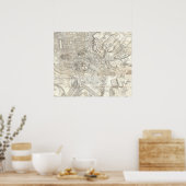 イタリア,古代ローマの地形図 ポスター (キッチン)