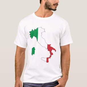 イタリア – 国旗の地図/ローマ/紋章/色 Tシャツ