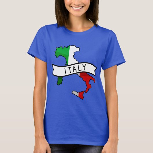 イタリア 国旗 地図 愛国 イタリアの誇り ワールドカップ F Tシャツ (正面)