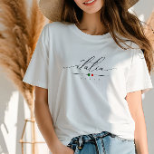イタリア | 女性エレガント用のスクリプトシャツ Tシャツ