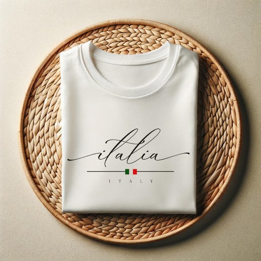 イタリア | 女性エレガント用のスクリプトシャツ Tシャツ