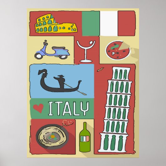 イタリア、旅行ポスター ポスター (正面)