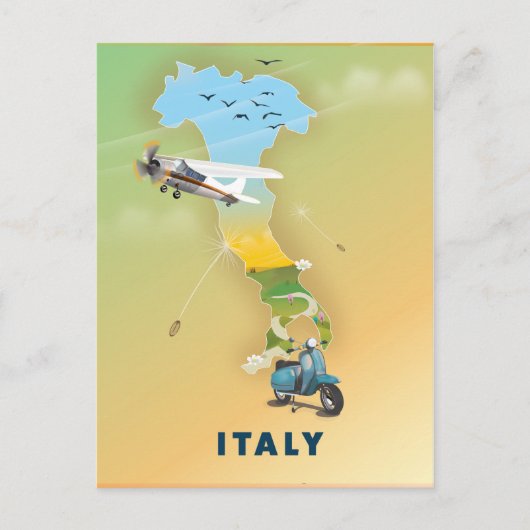 イタリア 旅行ポスター ポストカード (正面)