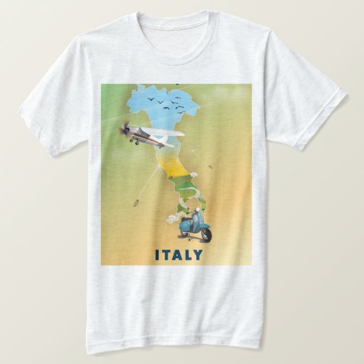 イタリア 旅行ポスター Tシャツ (デザイン正面)
