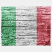 イタリア 木製 フラッグ フリースブランケット (正面(横))