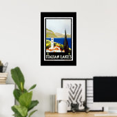 イタリア 湖 旅行 レトロ ヴィンテージ 画像 プリント (ホームオフィス)