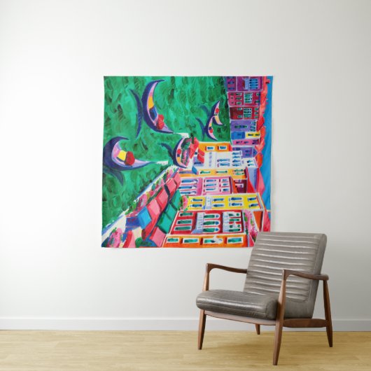  イタリア・美しいヴェネツィアの油絵 タペストリー (インサイチュ(横))