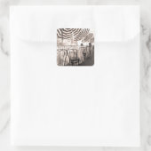 イタリア，趣のあるレストランバルコニー スクエアシール (バッグ)