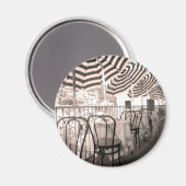 イタリア，趣のあるレストランバルコニー マグネット (正面/裏面)