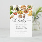 イタリア |食イタリアンべ物 |赤ちゃんシャワー 招待状 (スタンド正面)