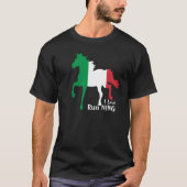 イタリア、馬、イタリアン旗と私はランニングLove Tシャツ (正面)