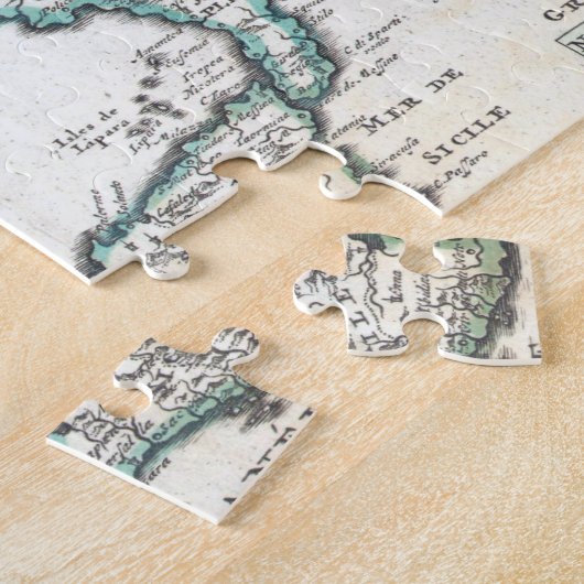 イタリア(1706年)のヴィンテージの地図 ジグソーパズル (側面)