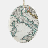 イタリア(1706年)のヴィンテージの地図 セラミックオーナメント (右)
