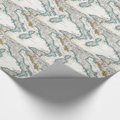 イタリア(1706年)のヴィンテージの地図 ラッピングペーパー (角)