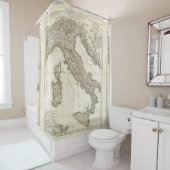 イタリア(1764年)のヴィンテージの地図 シャワーカーテン (インサイチュ)