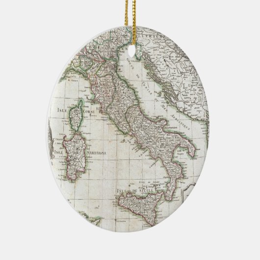 イタリア(1770年)のヴィンテージの地図 セラミックオーナメント (右)