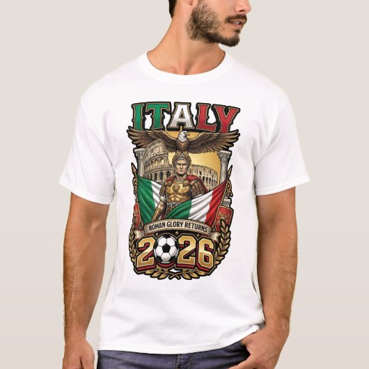 イタリア 2026 オリジナル サッカー ファン Tシャツ (正面)