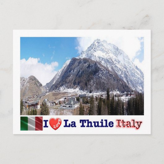 イタリア – Aosta Valley - La Thuile - I Love ポストカード (正面)