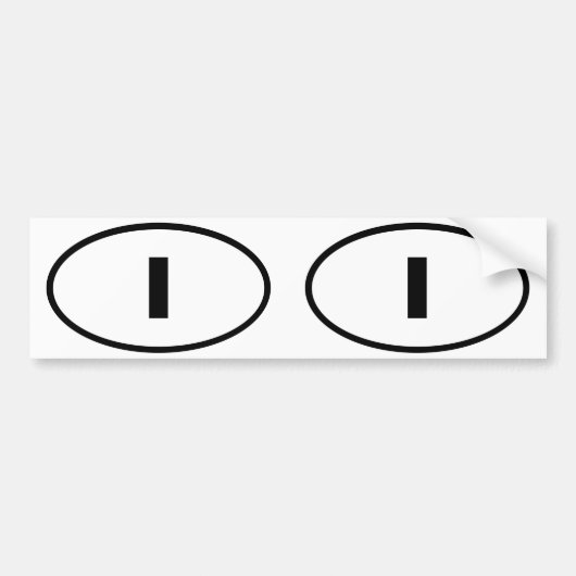 イタリア – I – ヨーロッパ楕円 バンパーステッカー (正面)