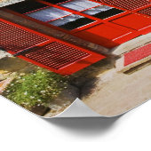 イタリア、Lucinano、レッドシャッターと収穫 ポスター (角)