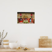 イタリア、Lucinano、レッドシャッターと収穫 ポスター (キッチン)