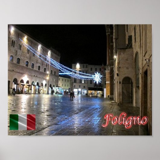 イタリア – Umbria - Foligno - Republic square - ポスター (正面)