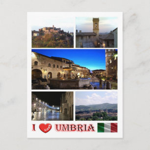 イタリア – Umbria - I Love - ポストカード