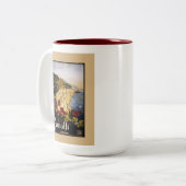 イタリアAmalfiコーストヴィンテージ旅行ポスター ツートーンマグカップ (正面左)