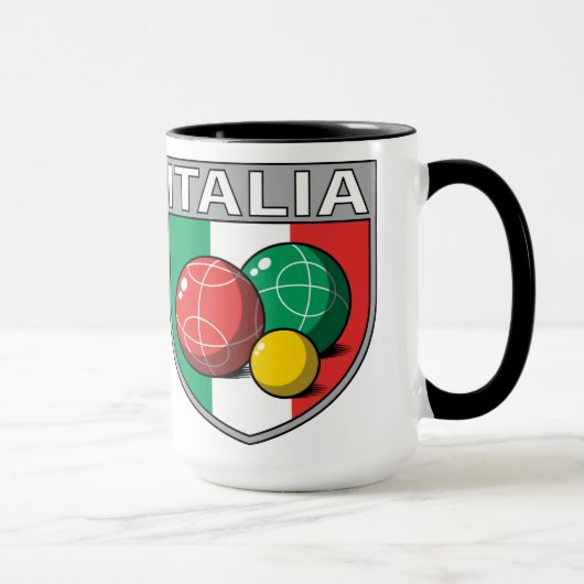 イタリアBocceの盾15のozの信号器のマグ マグカップ (右)