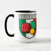 イタリアBocceの盾15のozの信号器のマグ マグカップ (左)
