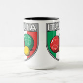 イタリアBocceの盾15のozの信号器のマグ マグカップ (中央)