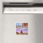 イタリアBOLOGNA, Piazza Maggiore, 2つの塔，冷蔵庫 マグネット (インサイチュ (食洗機))