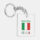 イタリアeバンディエライタリアナグリーンパーソナライゼーション キーホルダー (正面左)