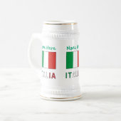 イタリアeバンディエライタリアナグリーンパーソナライゼーション ビールジョッキ (正面左)