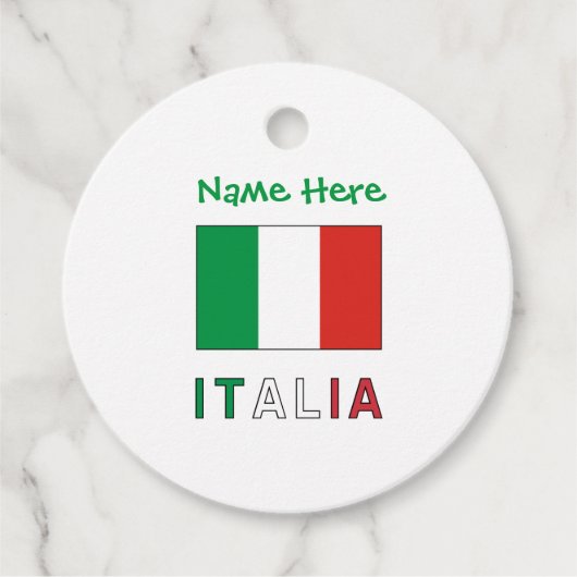 イタリアeバンディエライタリアナグリーンパーソナライゼーション フェイバータグ (正面)